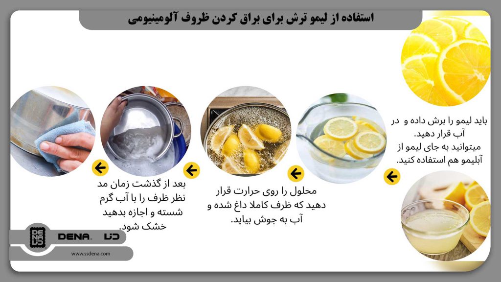 استفاده از لیمو ترش برای براق کردن ظروف آلومینیومی