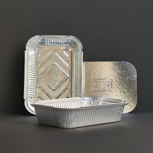 ظرف یکبار مصرف آلومینیومی تک پرس با درب استاندارد