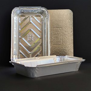 ظرف یکبار مصرف آلومینیومی کبابی کوچک تصویر 4